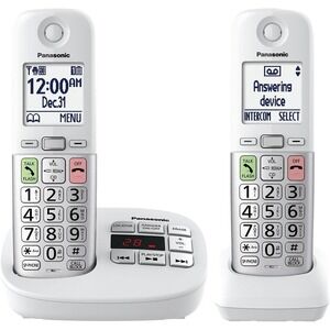 Panasonic Cordless 2 Phone  Large Display‎ & Big Buttons Caller ID KX-TGU432W